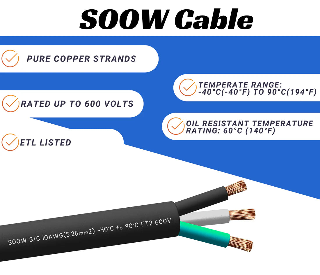 10/3 SOOW Service Cable for 30A System