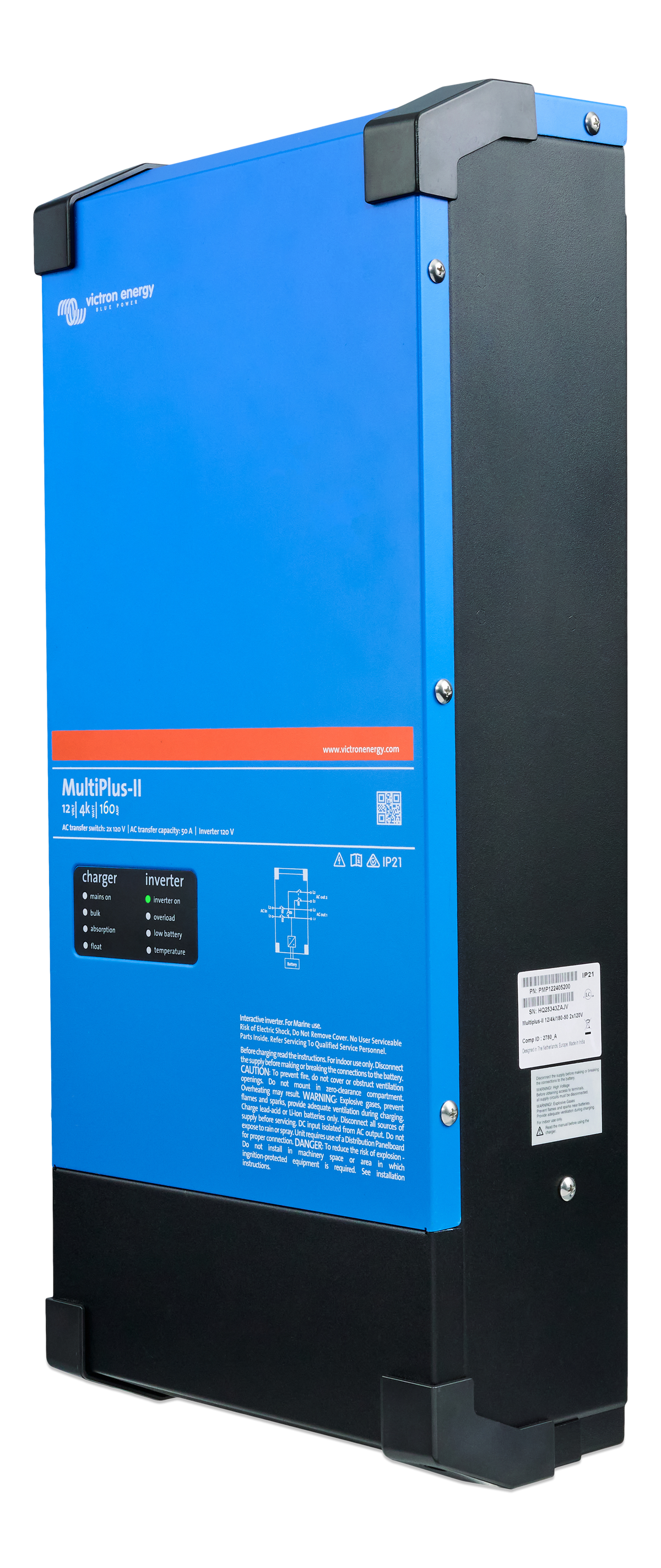 Victron MultiPlus-II 12V 4k 160A 2x120V — left view