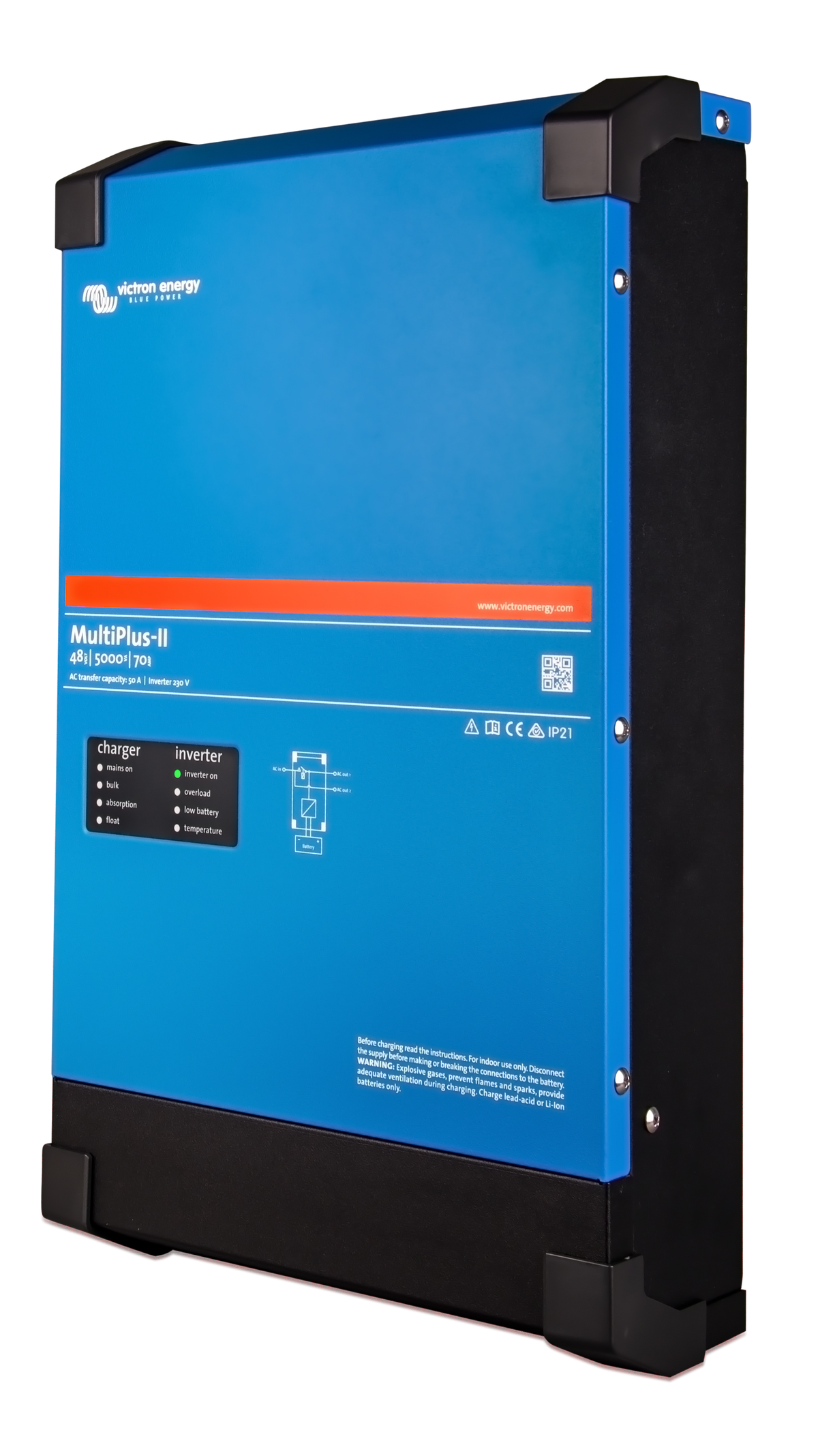 Victron MultiPlus-II 48V 5000VA inverter charger left-side view