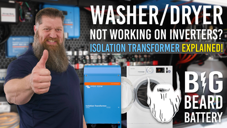 Troubleshooting an RV washer that shuts off on inverter power