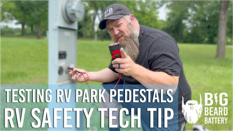 Testing a campground RV power pedestal with a multimeter
