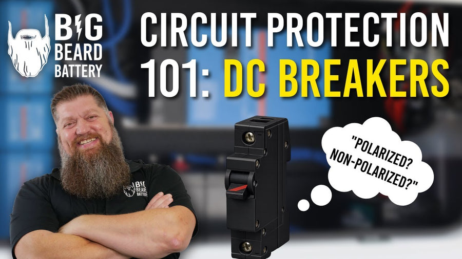 Polarized and non-polarized DC circuit breakers for RV power systems