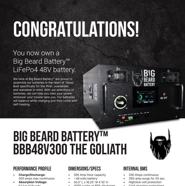 48V 300AH Spec Sheet