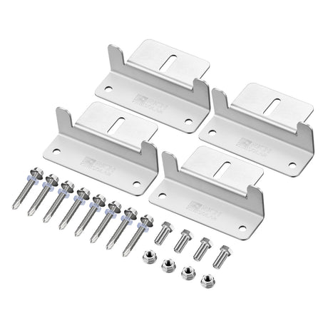 RICH SOLAR 1 1/4 inch silver Z-brackets, pack of four