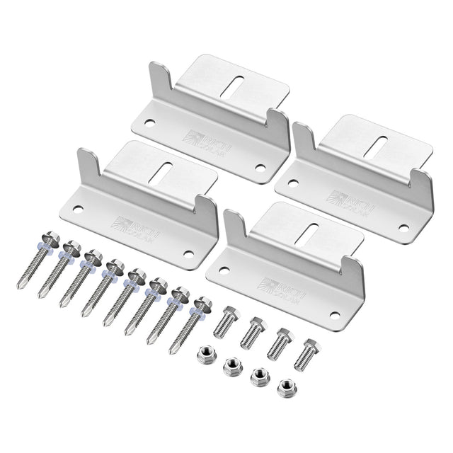 RICH SOLAR 1 1/4 inch silver Z-brackets, pack of four